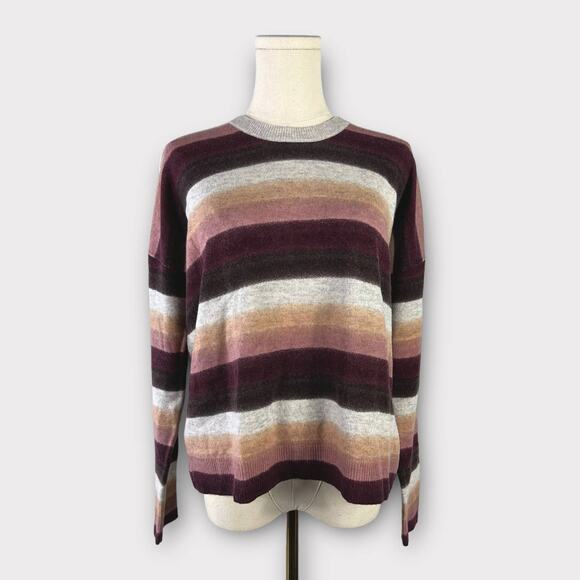 ATM Anthony Thomas Melillo Striped Wool Cashmere Blend Crewneck Sweater - Picture 2 of 7